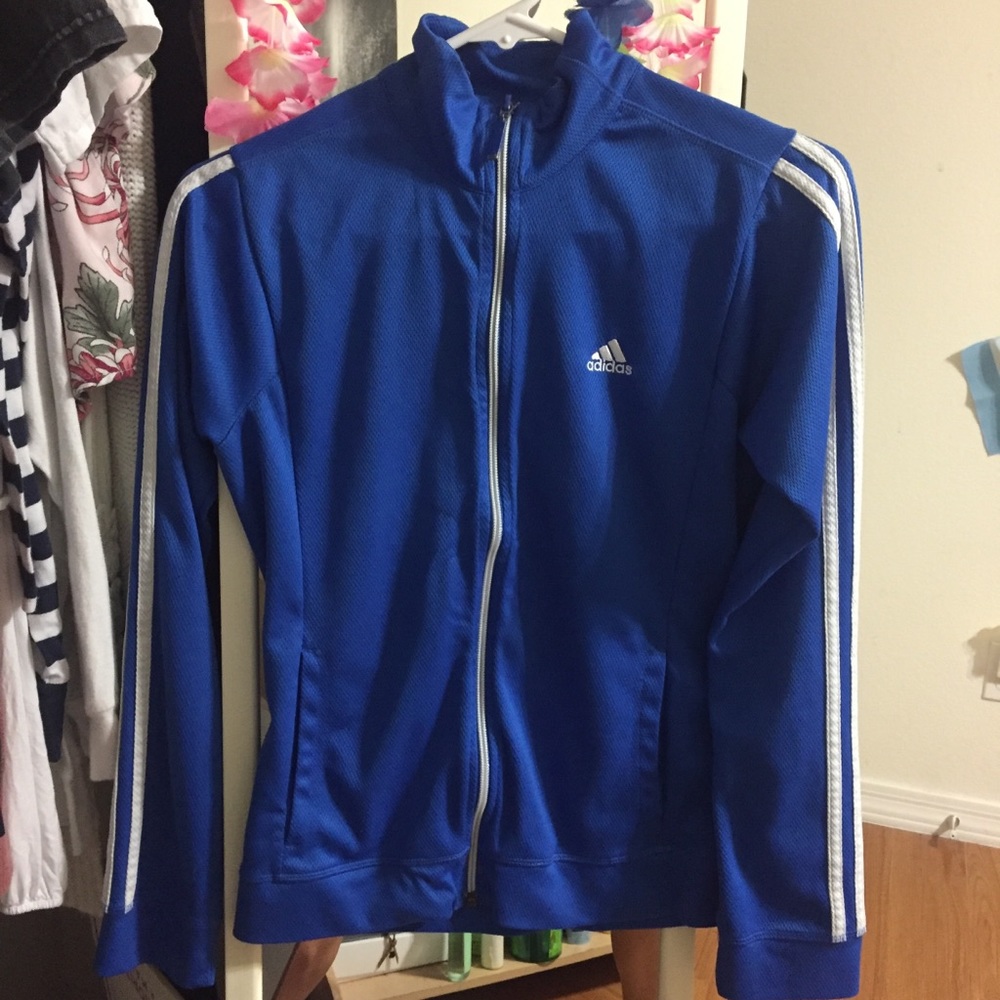 Adidas Blue Track Zip Up Jacket
